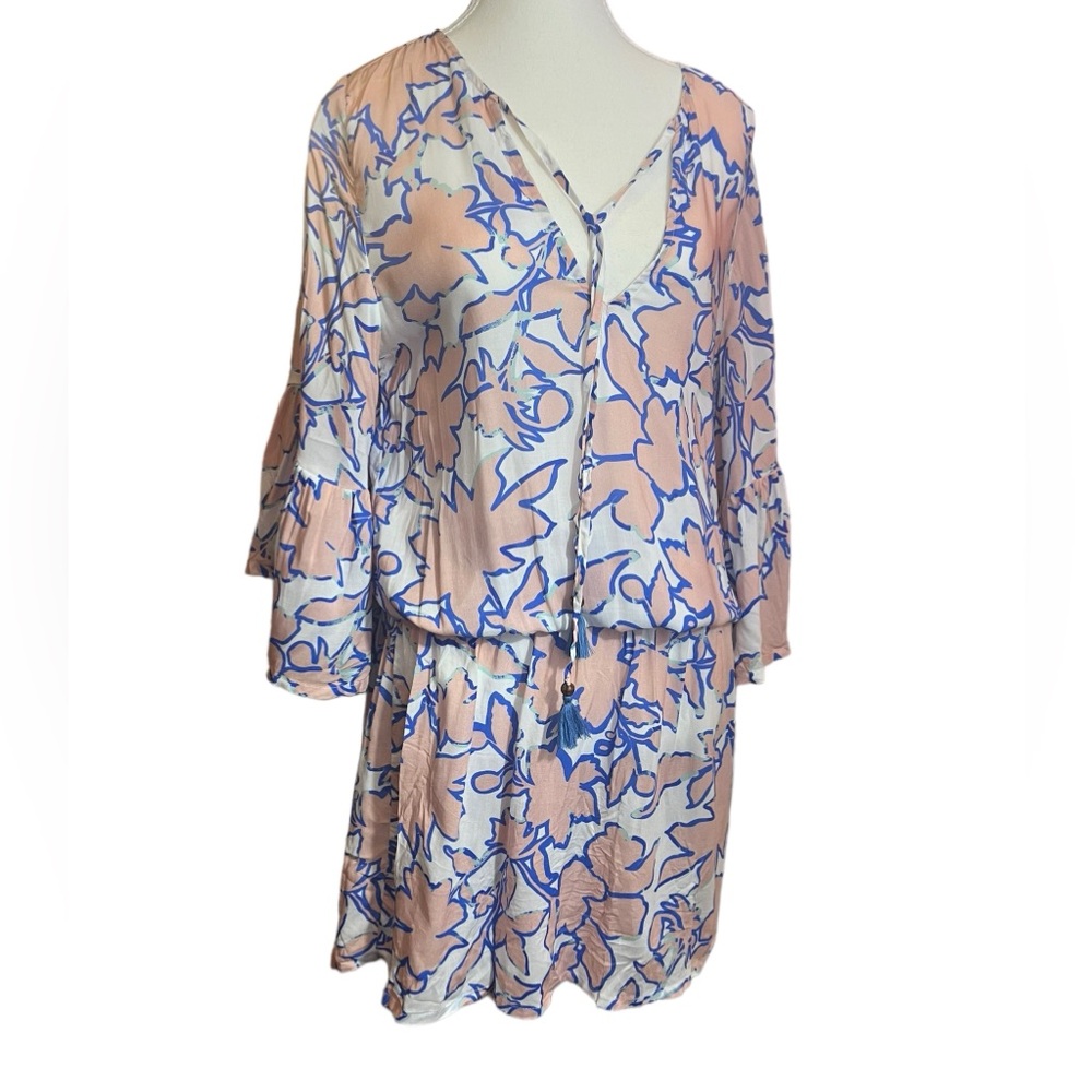 BNWT floral lightweight bathing suit cover viscose boho resort wear beach